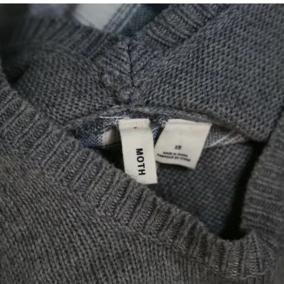 Anthropologie Moth Asymmetrical Plaid Sweater - Picture 2 of 4